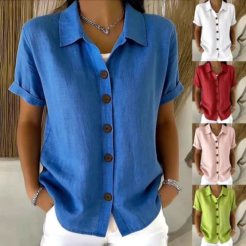 Embroidery Online - Atasan Linen Katun Musim Panas Elegan