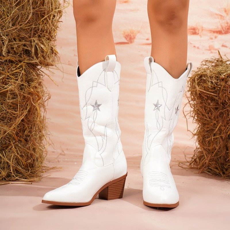 Embroidery Online - Sepatu Bot Wanita Setengah Betis Ujung