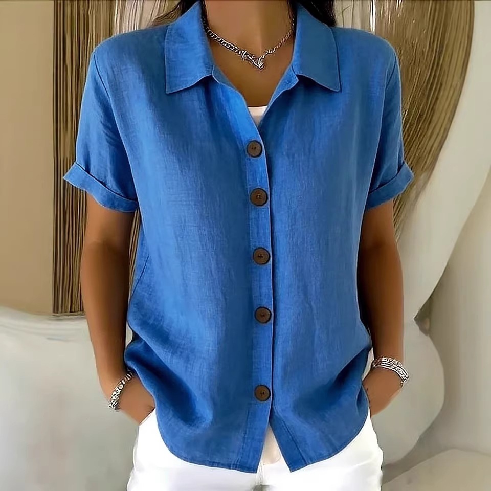 Atasan Linen Katun Musim Panas - Embroidery Online ulasan dan harga