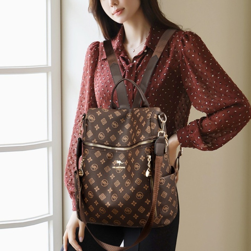 Tas Ransel Kulit Lembut Wanita - Embroidery Design Logo ulasan dan harga
