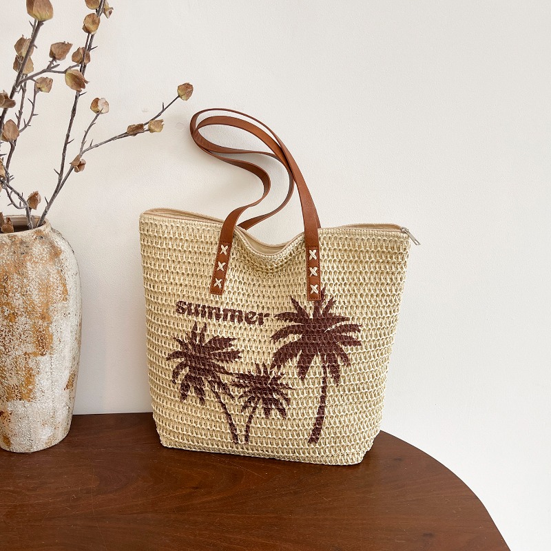 Tas Anyaman Jerami Bordir Poho - Embroidery Bali ulasan dan harga
