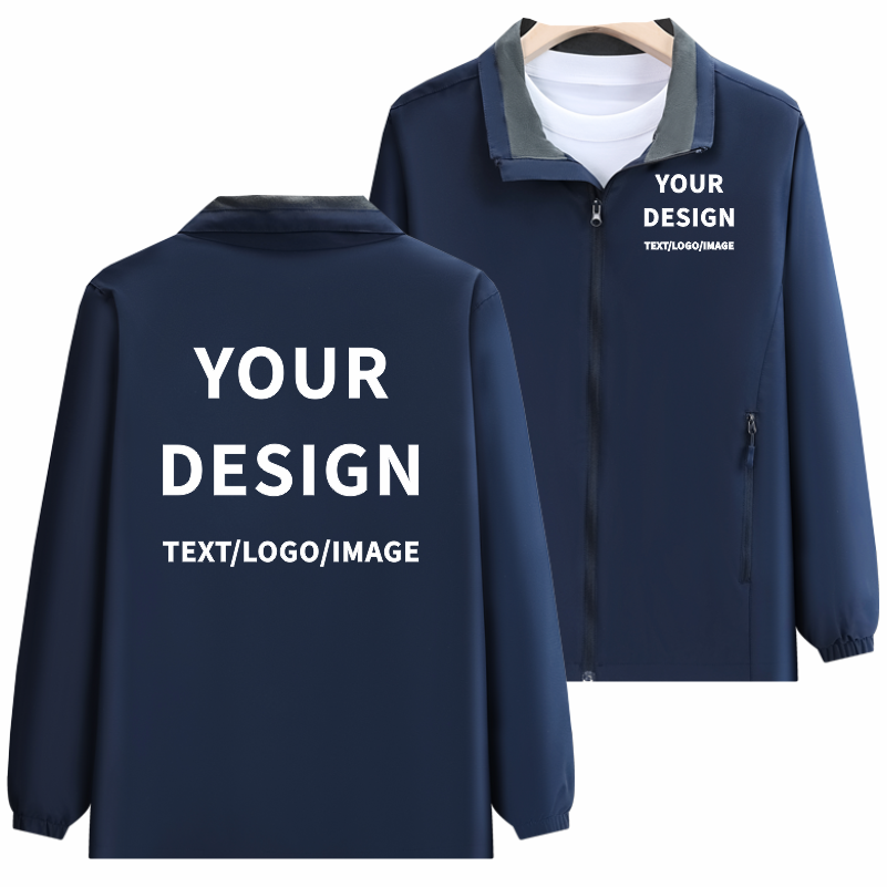 Jaket Warna Solid Fashion Desa - Embroidery Design Logo ulasan dan harga