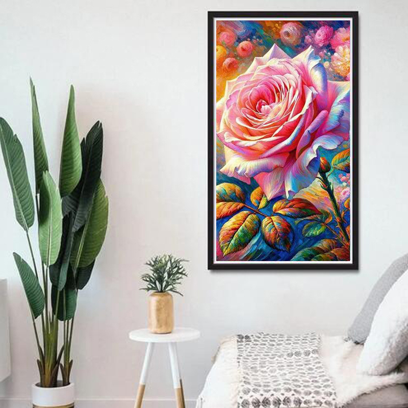 Lukisan Berlian Ukuran Besar M - Embroidery Rose ulasan dan harga