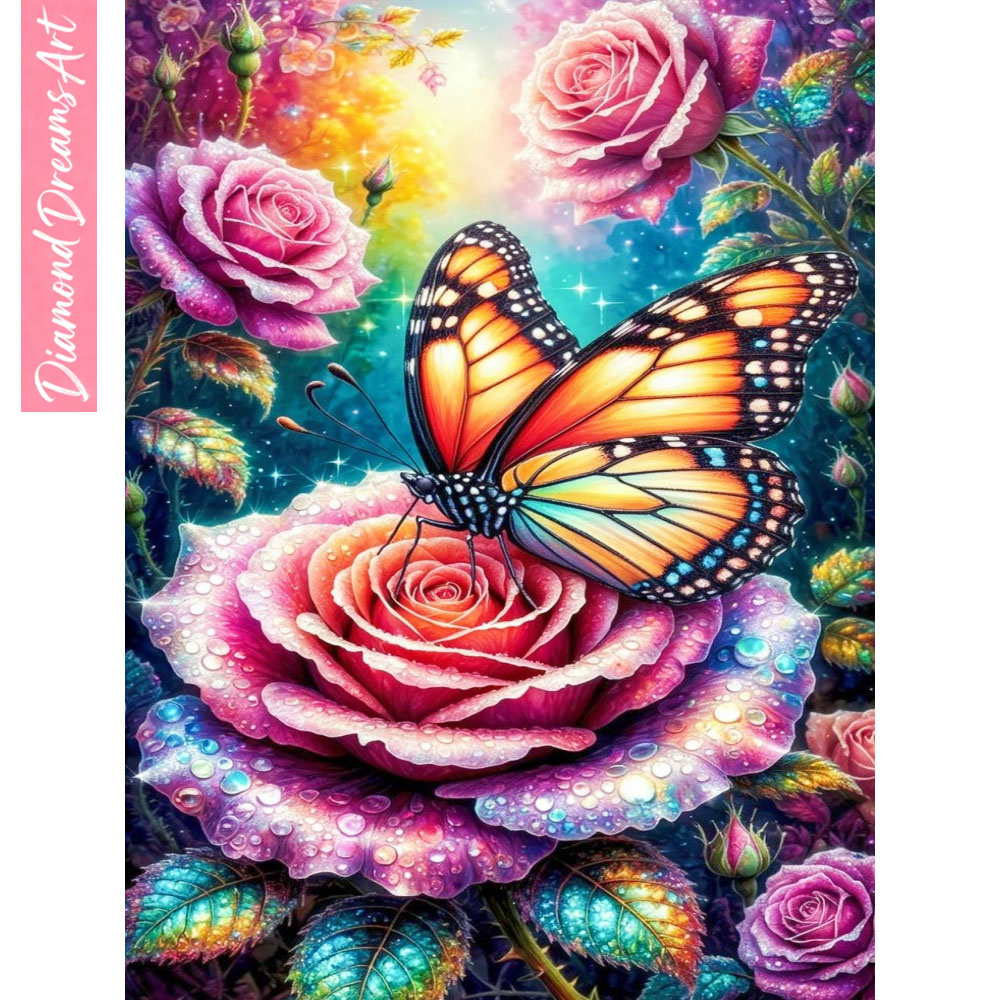 Mosaik Berlian Kupu-kupu 5D DI - Embroidery Rose ulasan dan harga