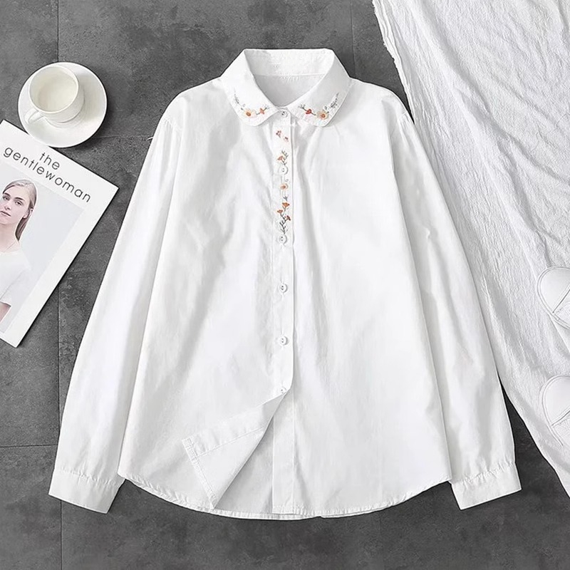 Kemeja Putih Katun Murni Baru  - Embroidery Online ulasan dan harga