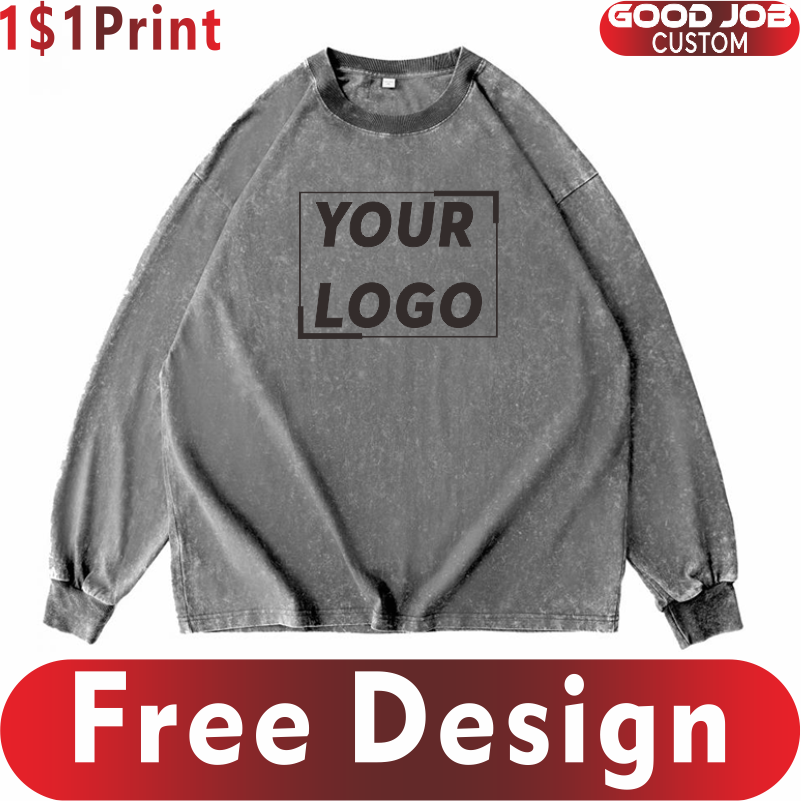 Kaus Kustom Kaus Lengan Panjan - Embroidery Design Logo ulasan dan harga